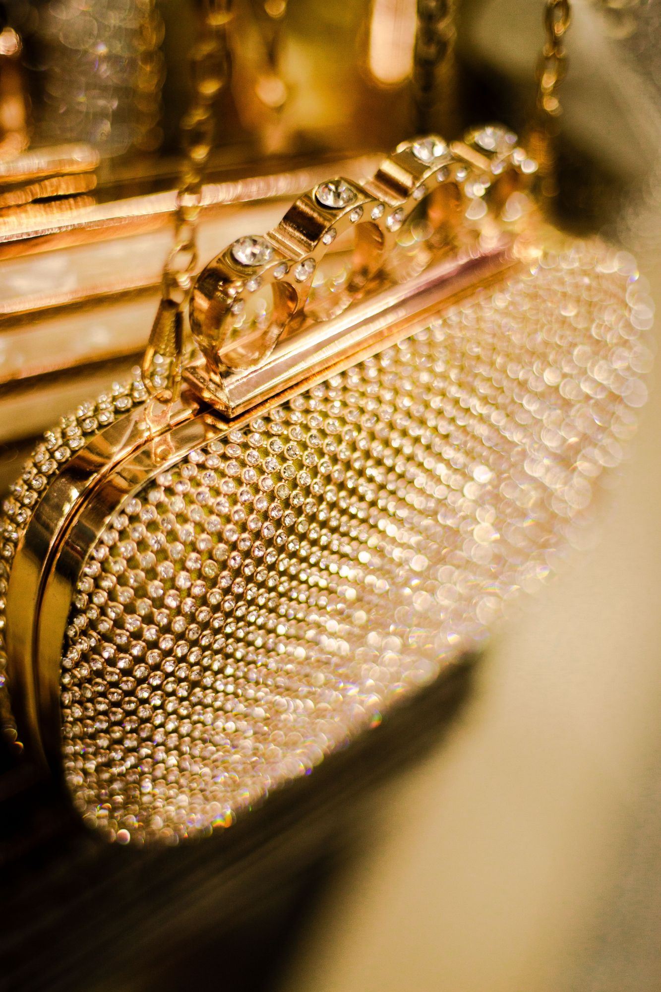 Crystal embellished clutch bag